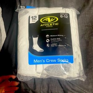 Athletic crew socks men size 6-12